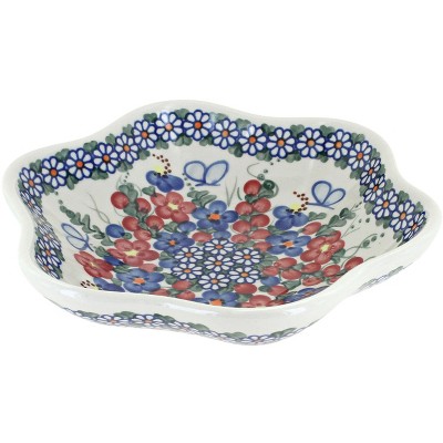 Blue Rose Polish Pottery Garden Butterfly Medium Daisy Bowl