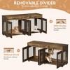 Dog Crate Furniture, Double Dog Kennel - 71'' XXL Indoor Wooden Crate with 3 Drawers, Divider, TV Stand for 2 Large/Medium Dogs (Rustic Brown) - 3 of 4