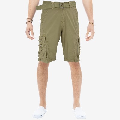 X RAY Men's Belted 12.5" Inseam Knee Length Cargo Shorts (Big & Tall)