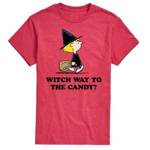 Men's - Peanuts - Witch Way To The Candy Short Sleeve Graphic T-Shirt - 1 of 4