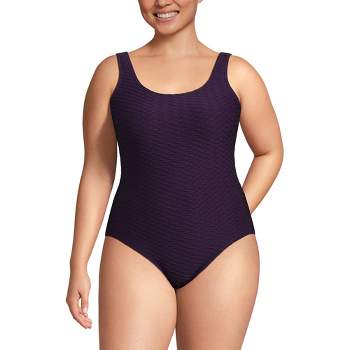 Lands' End Women's SlenderSuit Tummy Control Chlorine Resistant V-Neck Wrap  One Piece Swimsuit, Violet Rose/Navy Ombre, 6 : : Clothing, Shoes  & Accessories