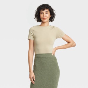 Women's Slim Fit Short Sleeve Seamless Baby T-Shirt - A New Day™ - 1 of 4