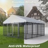 Akoasm 112.91 in. W Outdoor Large Metal Fence with Roof For Pets-Black - 4 of 4