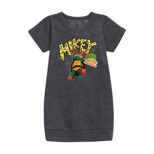 - Teenage Mutant Ninja Turtles - Michelangelo AKA Mikey Graphic Short Sleeve Fleece Dress - 1 of 3