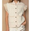 Women's Crochet Button Down Lace Trim Sweater Vest - POL - 2 of 4