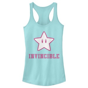 Juniors Womens Nintendo Super Star Invincible Racerback Tank Top - 1 of 3