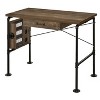 Weathered Oak and Black 1-drawer Writing Desk - 2 of 4
