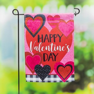 Evergreen Patterned Valentine Hearts Garden Suede Flag 12.5 x 18 Inches Indoor Outdoor Decor - 1 of 4