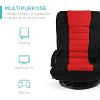 Swivel Gaming Floor Chair 6 Adjustable Positions, Lumbar Support, Removable Cover, Arm Rests, Foldable, Stylish Red, Blue with Black Stripe Maple99 - 4 of 4