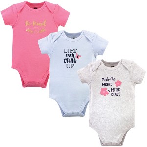 Hudson Baby Infant Girl Cotton Bodysuits, Be Kind Girl - 1 of 2