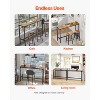 VEVOR Bar Table, Sturdy Metal Frame High Top Pub Table, Narrow Long Kitchen Dining, Cocktail Counter Bar Height Desk, 55x15x39 in, Brown and Black - 3 of 4