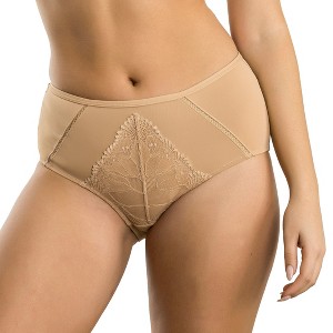 PARFAIT Charlene P5005 High Waist Pretty Modern Vintage Lace Brief - Black - 1 of 4