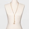 Linked Chain and Discs Long Necklace - A New Day™ Gold - image 2 of 3