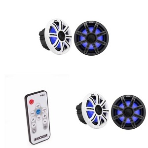 Kicker 51MSC84 - MSC 8-Inch Premium Marine 4-Ohm LED Coaxial System, (2) Pair & 41KMLC Led Remote - 1 of 4