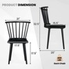 Costway Rubber Wood Windsor Dining Chairs Set of 2 with Spindle Back for Living Room Black/Natural - 3 of 4