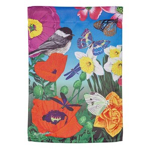 Birds and Flowers Suede Garden Flag - 1 of 2