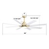 SKRAN 66"Smart Ceiling Fan with Lights and Remote, Modern Fan with APP Control, 6 Speeds 7000 CFM, Quiet for Living Room Bedroom - 3 of 4