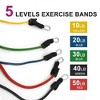 Angel Sar Resistance Bands Set, 5 PC Exercise Bands with Handles for Workout, Home Gym Strength Training, Stretching, Physical Therapy - 2 of 4