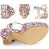 Perphy Women's Floral Platform Slingback Chunky High Heels Sandals - 3 of 3
