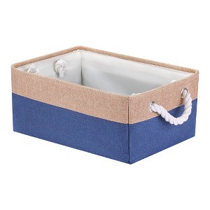 Unique Bargains Fabric Collapsible Storage Organizer Basket with Handles - 1 of 4