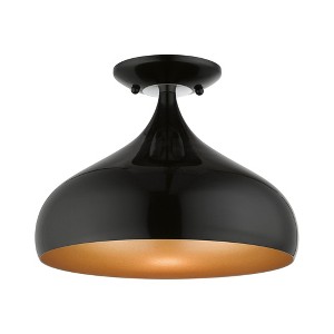 Livex Lighting Amador 1 - Light Semi-Flush Mount in  Shiny Black - 1 of 1