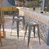 Emma and Oliver 4 Pack 30" High Backless Clear Coated Metal Indoor Barstool with Square Seat - 2 of 4
