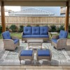 POCASSY Gray Wicker Patio Furniture Set with Coffee Table, Swivel Rocker Glider Outdoor Chairs with Sofa and Side Table, All-Weather Removable Cushion - 2 of 4