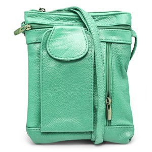 Steeltime Genuine leather handbag , Containing accessible pockets. Color Options: Black, Brown, Navy, Purple, Red, Mint - 1 of 4
