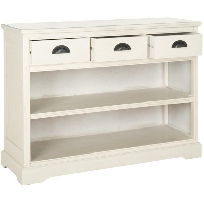 Transitional Prudence 39" White Bookshelf Console with 3 Drawers