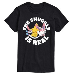 Men's - Pokémon - The Snuggle Is Real Pikachu and Sylveon -Men's Short Sleeve Graphic T-Shirt Short Sleeve Graphic T-Shirt - 1 of 4