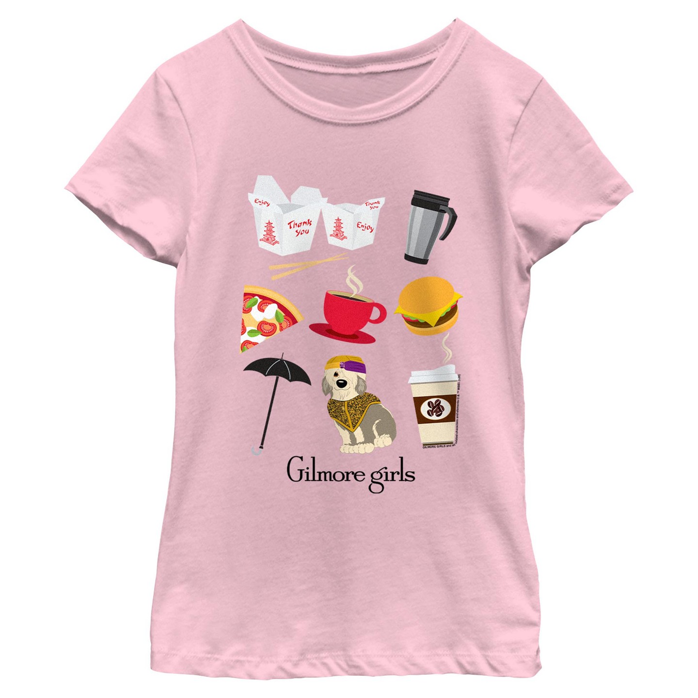 Футболка Gilmore Girls Iconic Icons T Shirt - Light Pink для девочек, цвет: Светлый розовый — фото 1