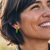 Ross-Simons Green Turquoise and .30 ct. t.w. Peridot Drop Earrings With Chrome Diopsides in 18kt Gold Over Sterling - 2 of 3