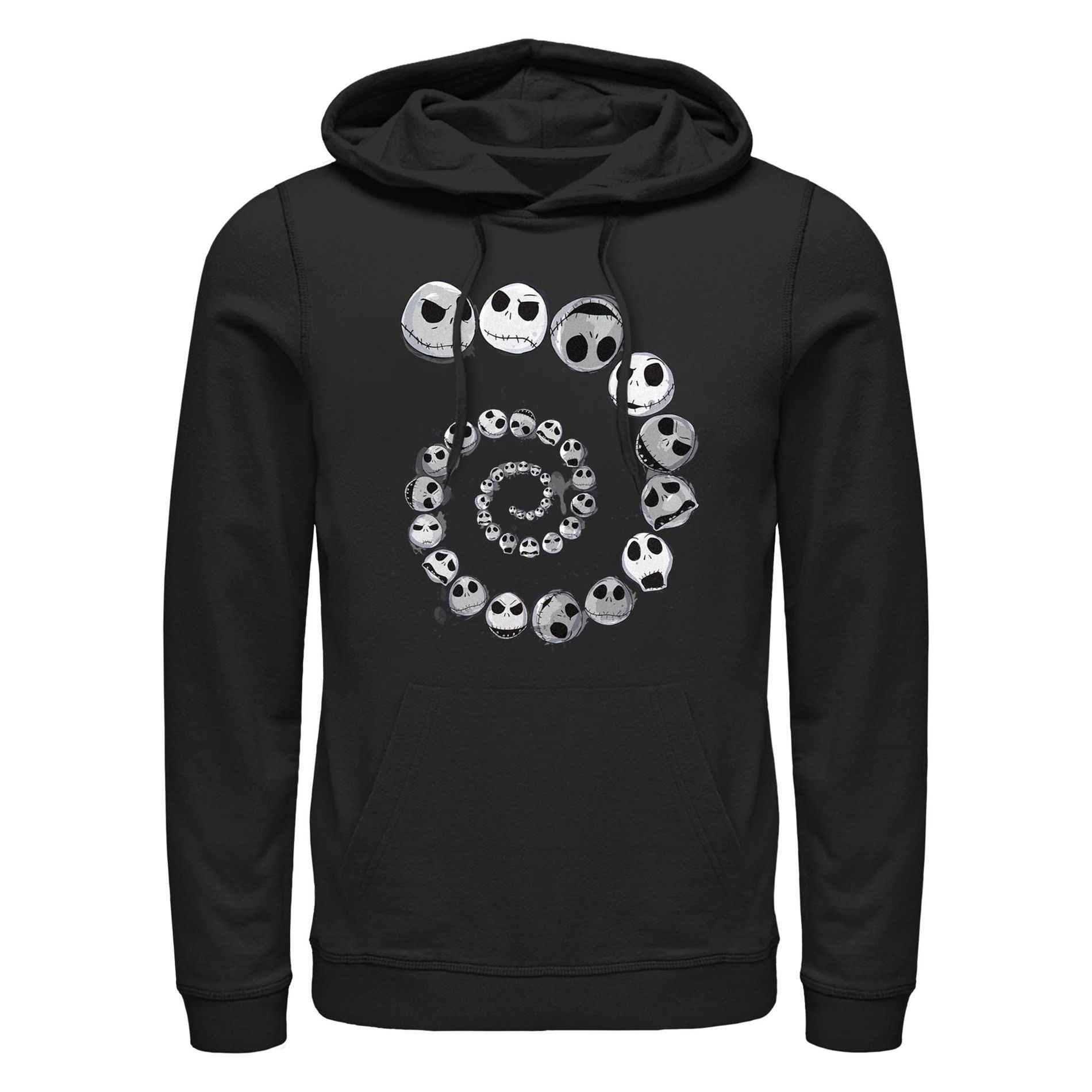Men's The Nightmare Before Christmas Emotional Spiral  Pull Over Hoodie - Black - Medium