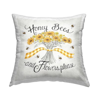 Stupell Industries Honey Bees & Flowers Please, 18 x 18