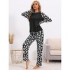 cheibear Halloween Party Cosplay Family Print Long Sleeve Top and Pants Pajama Set Black - 3 of 4