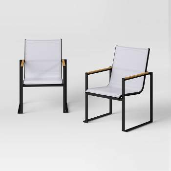 Henning 2pk Patio Dining Chairs, Outdoor Furniture - Gray - Project 62™