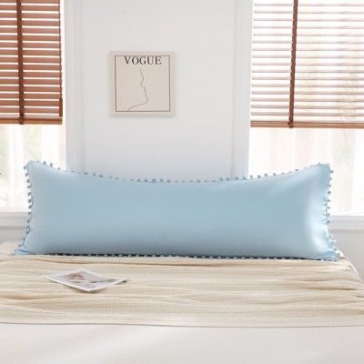 Pom-Pom Fringe Pillowcases & Body Pillow Cover – Soft Decorative Bedding Shams with Deep Pocket, Queen/King/Body Options