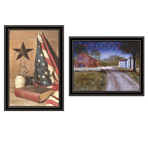 2Piece Vignette Star Spangled Night,God & Country Black Framed Wall Art for Living Room,Wall Art Print for Home Decor by Billy Jacobs - 1 of 4