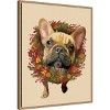 Amanti Art 23"x28" French Bulldog Cranberry Wreath by Fab Funky Framed Canvas Wall Art - 2 of 4