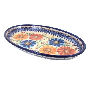 Blue Rose Polish Pottery 104 Vena Oval Platter - 1 of 1