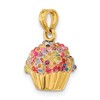 Black Bow Jewelry 14k Yellow Gold 3D Bead Icing Cupcake Pendant - 4 of 4