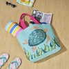 Mina Victory Handbag Sequin Sea Turtle 22" x 15" x 6" Beach Bag with Matching Clutch Turquoise - 2 of 4
