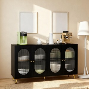 Tiramisubest Modern Accent Sideboard with Acrylic Doors Metal Leg Storage Adjustable Shelf Cabinet Cupboard Living Room - 1 of 4
