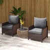 Outsunny Patio Chair Cushions with Seat Cushion & Backrest, Fade Resistant 24" x 24" Seat Replacement Cushion Set - 2 of 4
