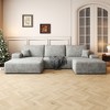 107" Cloud Plush Corduroy Modular U-Shaped Sectional Sofa with Left Chaise and Ottoman, Floor Design, No Assembly - 2 of 4