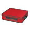 Holiday Charger Plate Storage Box, Holds 12 Charger Plates with Felt Protectors, Red with Green Trim - 3 of 4