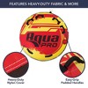 AquaPro 60 Inch Heavy Duty Double Stitched Nylon Deck Style Water Towable Single Person Rider Tube with Quick Rope Connection, Yellow and Red - 2 of 4