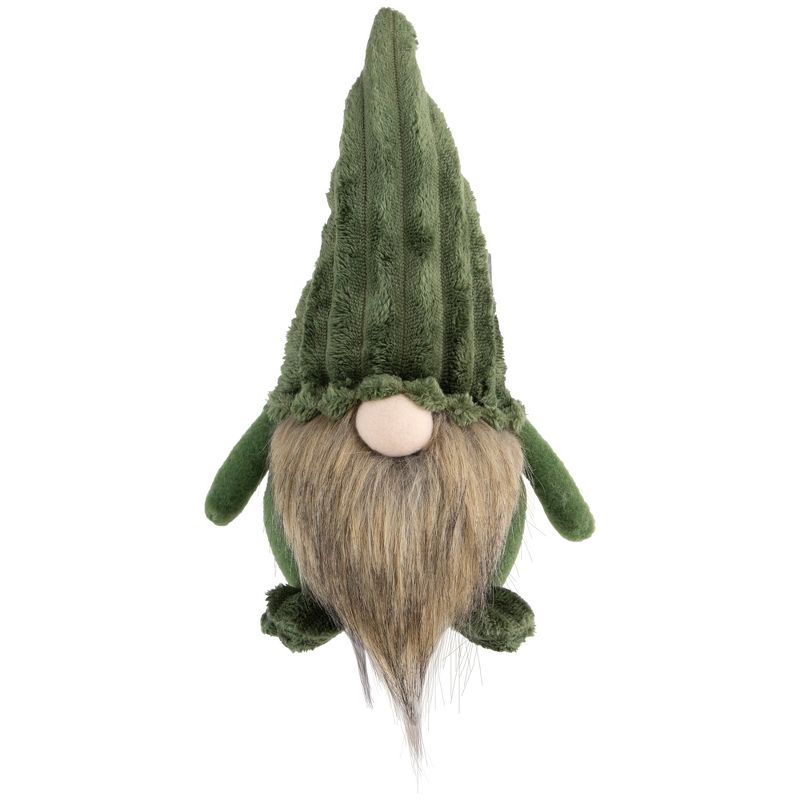 Northlight 12" Green Plush Christmas Gnome Decoration, 1 of 8