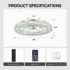 Ludomide 3-Color Crystal Ceiling Fan with Light – Remote/APP Control, 6-Speed Reversible, Dimmable LED for Home Decor - 3 of 4