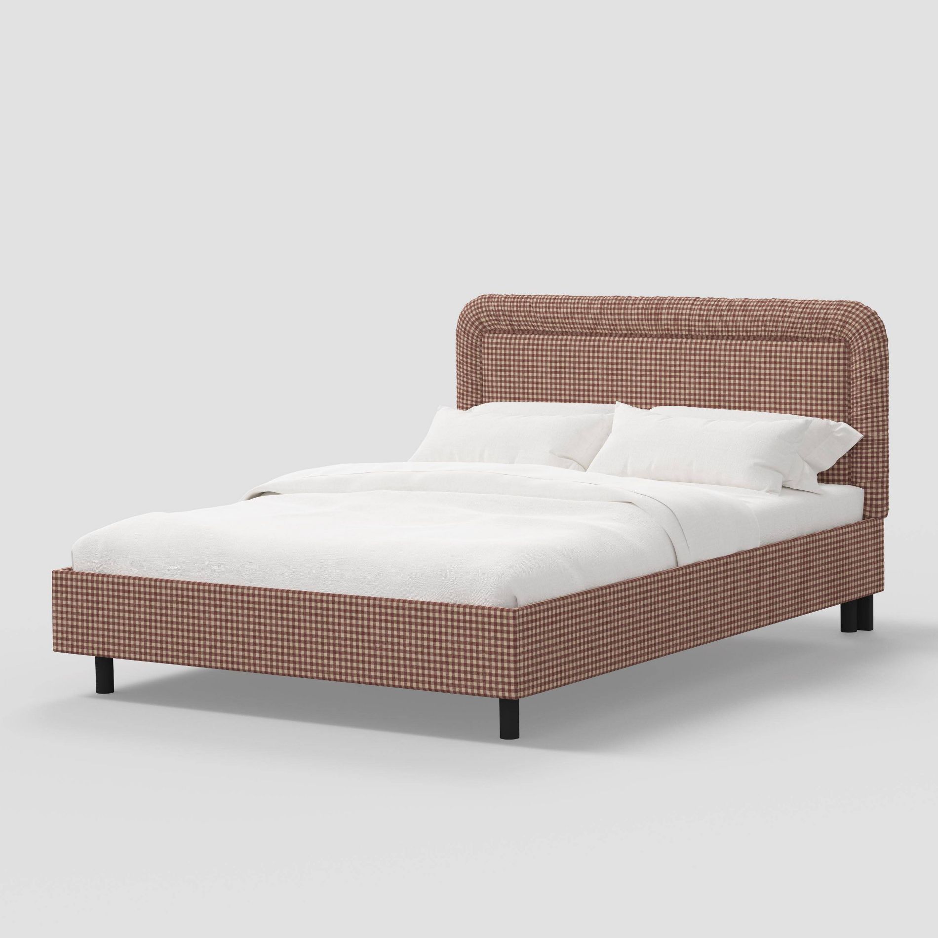 Zoe Full Size Coquette Ruched Platform Bed in Whitaker Gingham Berry - Threshold™ designed with Studio McGee